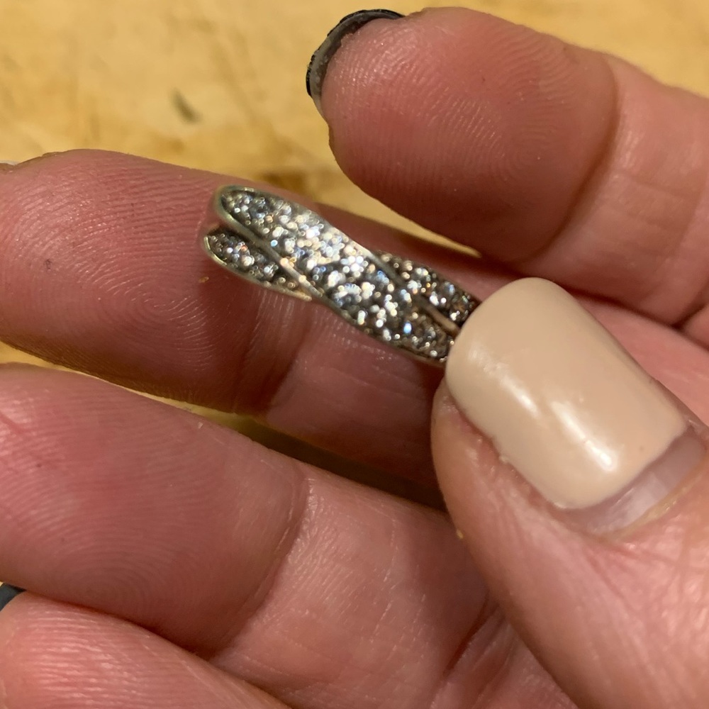Simply Beautiful Serling Silver and CZ Ring. The perfect wedding band! - Picture 5 of 16